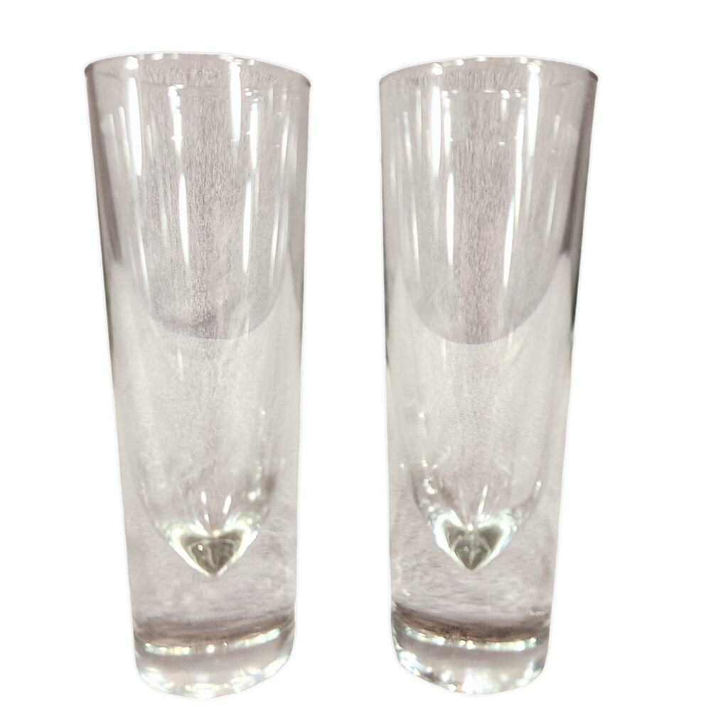 Vtg Carlo Moretti Bullet Glasses Brunch Set of 2 Made Italy Heavy Weighted 1980s